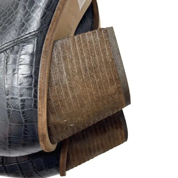 Kaanas Amarone Black Leather Pointed Toe Ankle Boots Shoes - Picture 8 of 12